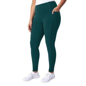 NWOT Mondetta Women's S High-Waisted Panel Rib Teal Leggings